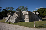 Platform of the Eagles and Jaguars Southeast Side at Chichen Itza - chichen itza mayan ruins,chichen itza mayan temple,mayan temple pictures,mayan ruins photos